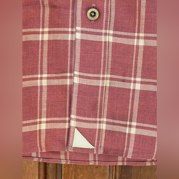 NWOT UNTUCKit Colton Long Sleeve Button Down | Red & Tan | Slim Fit | Size L - Picture 5 of 11